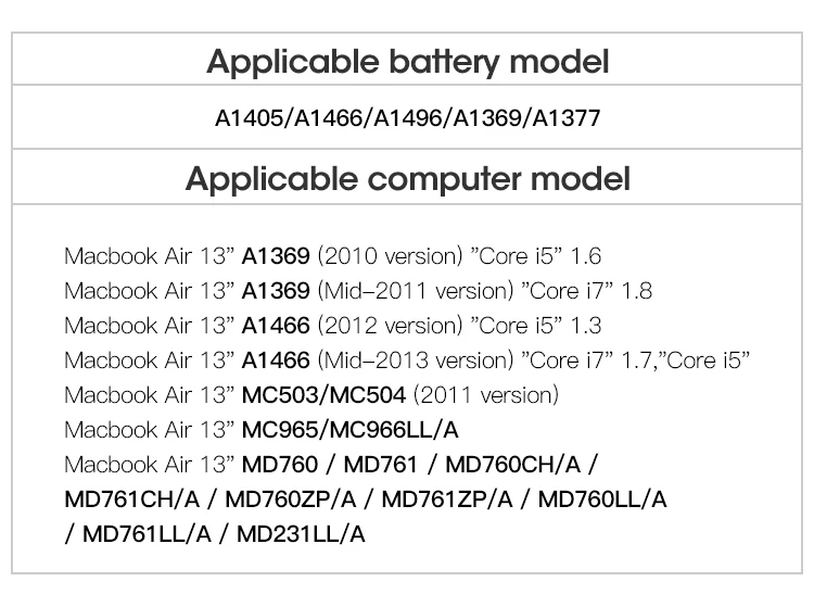 NOHON ноутбук Батарея для MacBook Air 1" A1369 Mid 2011 A1377 A1405 A1466 2012 Mid 2013 A1496 Батарея MD503 MD760 MD231LL/A