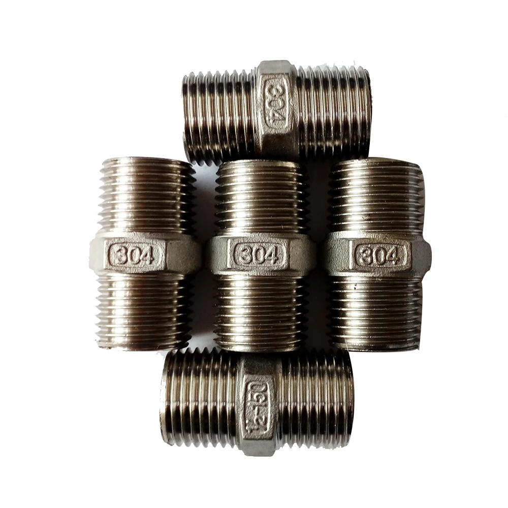 Pack of 5 Stainless Steel 304 1/2" Male BSPT Thread Pipe Fitting Hex