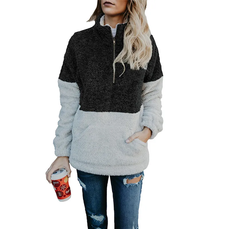Женские зимние свитера, водолазка из искусственного меха, пуловер свободного кроя с длинным рукавом, теплая одежда, осенний Повседневный свитер