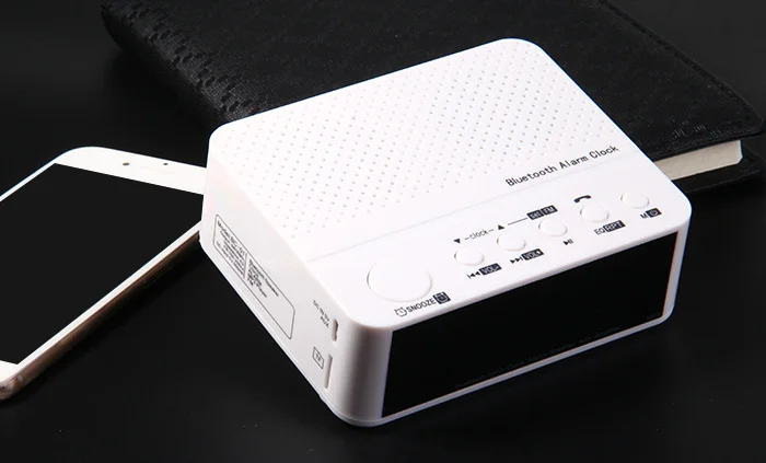 Беспроводной мини fm-радио Будильник Bluetooth V2.1 Динамик с светодиодный Время Дисплей TF читатель Hands Free усилитель