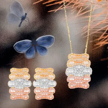 

GODKI Luxury Wave Geometry Cubic Zircon Nigerian Necklace Earring Jewelry Set For Women Wedding Indian Dubai Bridal Jewelry Set