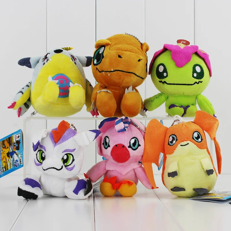 6Styles 10cm Digimon Plush Patamon Agumon Palmon Piyomon Gomamon Gabumon Plush font b Toys b font
