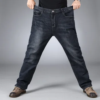 

2019 Big Size 29-46 Classic Stretch Baggy Jeans Men Brand Demin Blue Loose Pants Casual Male Cotton High Elastic Overalls