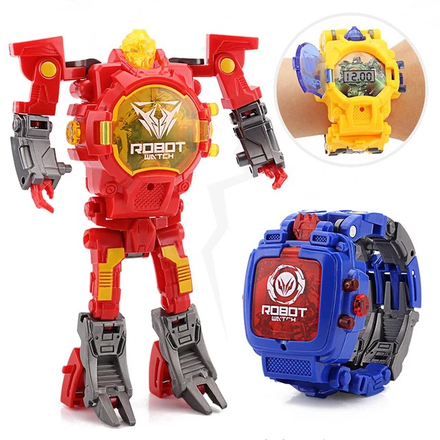 Cartoon Transformation Wristwatch Toy Creative Electronic Robot Watch for Boy Children Deform Robot Sport Watch Toy Xmas Gift 1