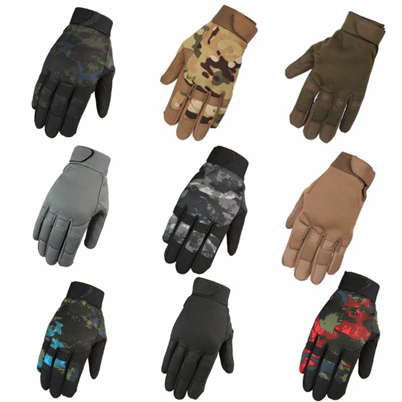 Прочные камуфляжные перчатки для охоты на открытом воздухе из нейлона+ волокна, дышащие спортивные перчатки для езды на велосипеде с полным пальцами, Lightweight 2