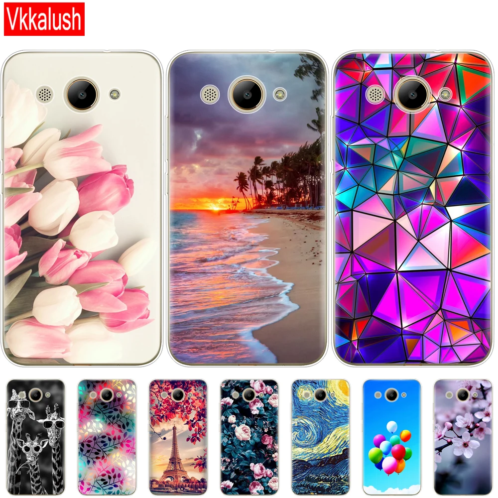 For Huawei Y3 2017 Case funny Soft Silicon Transparent Back Cover 5.0'' TPU Phone Cases | Мобильные телефоны и