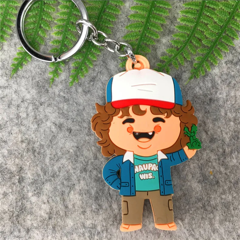 Action Stranger Things PVC Keychain Toys Dustin Barb Nancy Mark Demogorgon Stranger Tings Eleven Key Ring Pendant Kids Gift Toys