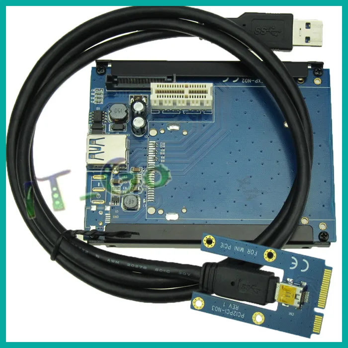 high quality mini pcie to pcie adapter with sata power cable for pc
