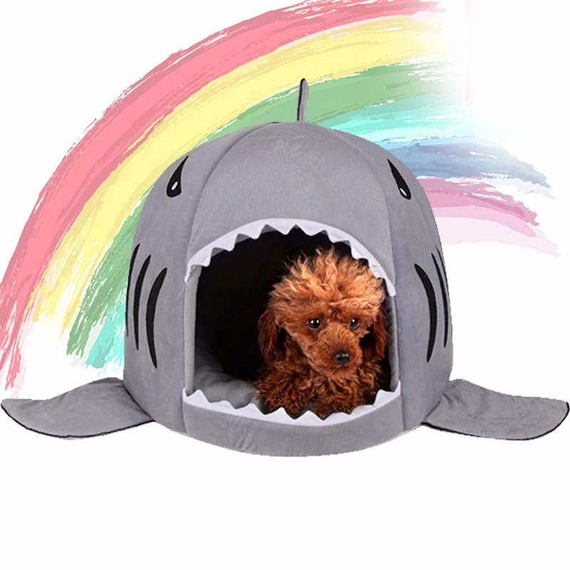 prativerdi Soft Dog House For Large Dog Warm Shark Dog House Tent High Quality Cotton Small Dog Cat Bed Puppy mat Pet hondenmand8