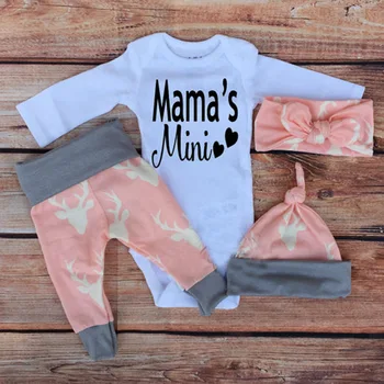

INS outfits set / baby girl outfits / 4 pcs/ set( romper + leggings + hat + headband ) Mama's mini