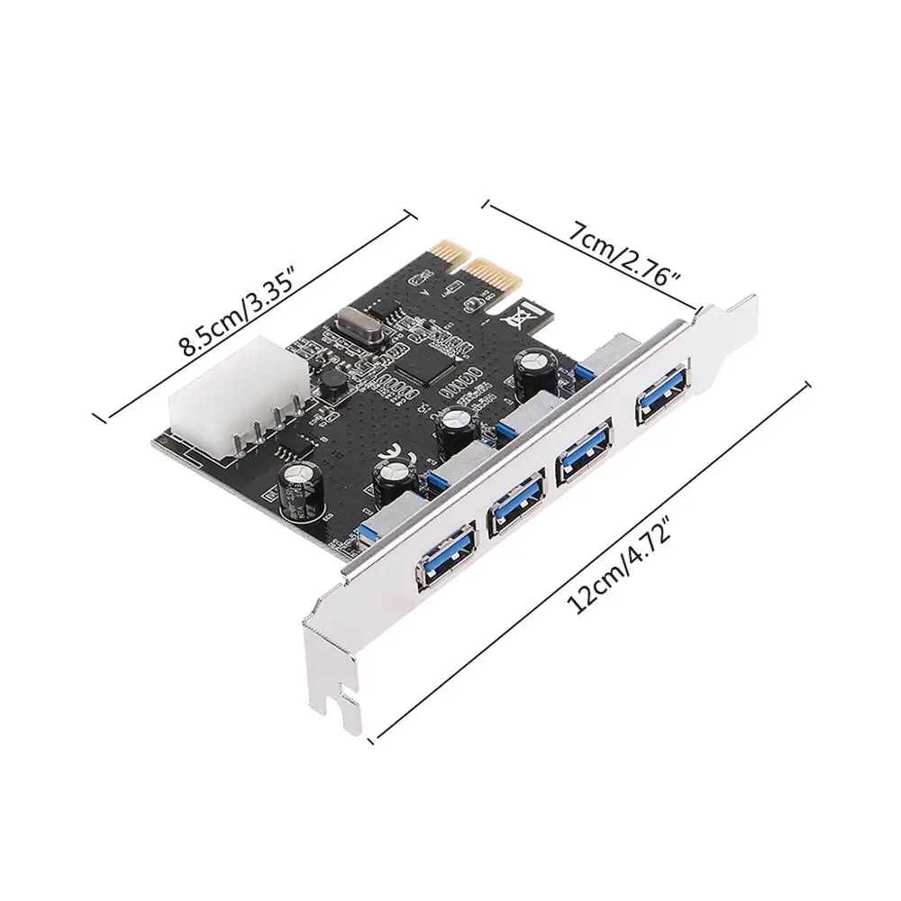 Высокое качество 4 порта PCI-E к USB 3,0 концентратор PCI Express карта расширения адаптер 5 Гбит/с скорость Feb6