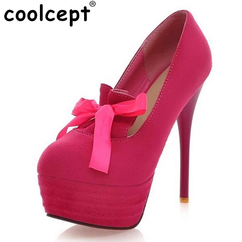 

CooLcept free shipping high heel shoes women sexy lady platform footwear fashion female pumps P12825 hot sale EUR size 32-43