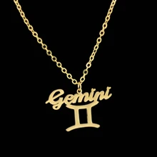 

Stainless steel constellation Gemini pendant necklace gold silver letter necklace men and women jewelry Valentine's Day gift