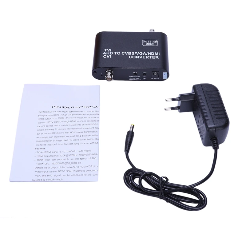 

Full Hd 1080P Tvi/ Cvi /Ahd To Cvbs/Vga/Hdmi Converter Hd Video Converter(Eu Plug)