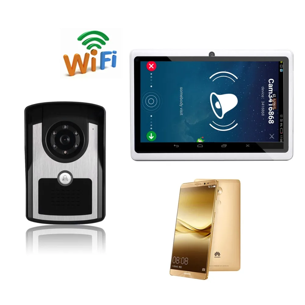 

WiFi camera Wireless Video Door Phone intercom Doorbell IP Camera Remote Unlock IR Night Vision Alarm Android IOS Smart doorbell
