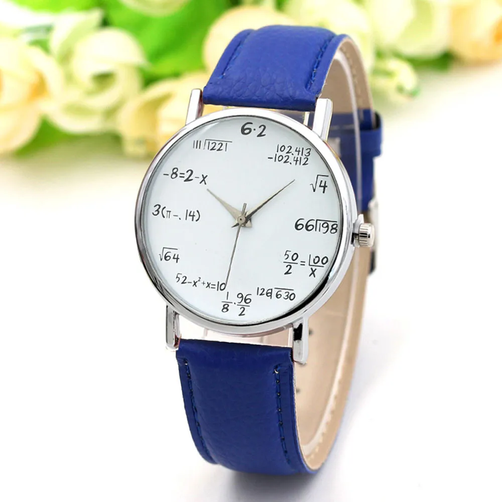 Женские часы, дизайн, модные математические часы с циферблатом, наручные часы с кожаным ремешком, женские часы, часы для женщин