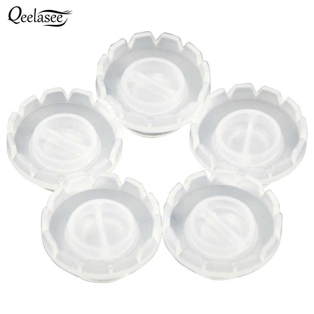

Qeelasee 100pcs New Eyelash Glue Holder Quick Blossom Cup Ring for Eyelash Extension Sun Flower Glue Cup Makeup Tools