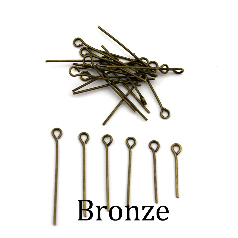 200pcs Rhodium Gold Silver Eye Head Pins 16 20 25 30 35 40 45 50 mm Eye Pins Findings For Diy Jewelry Making Jewelry Accessories Jewelry Findings