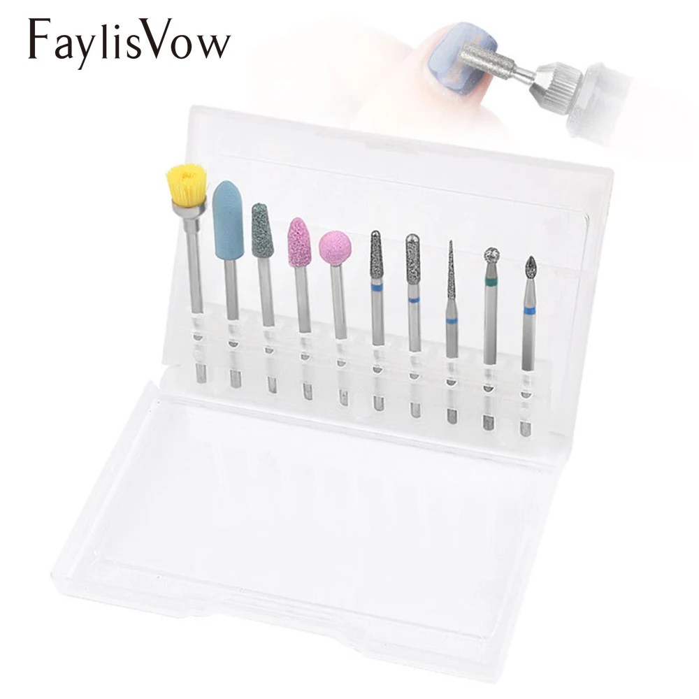 

Nail Drill Bits 10pcs/set Cuticle Remover Cutter for Manicure Electric Apparatus for Manicure Machine Accessory Milling Cutters