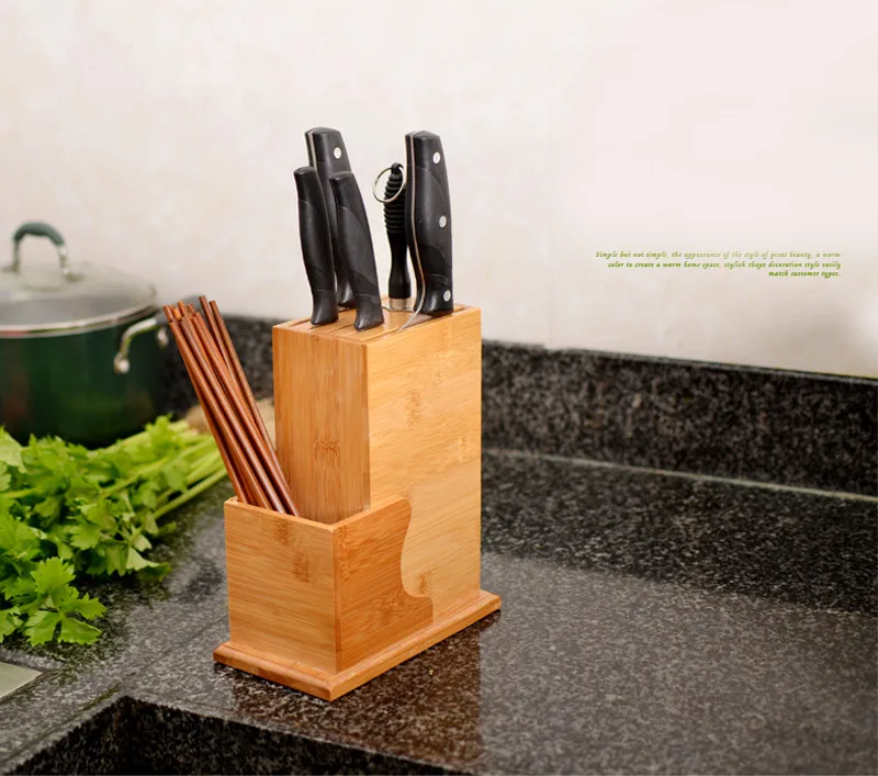 Multifunctional Kitchen Accessories Bamboo Knife Holder Ventilated Dry Knife Rest Health Creative Knife Block Free Shipping9