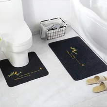 2 шт./компл. качество Ванная комната коврики для Туалет Душ Простой принт Ванная комната ковер в дождливую погоду; Впитывающий Коврик для ванной padtapis de bain
