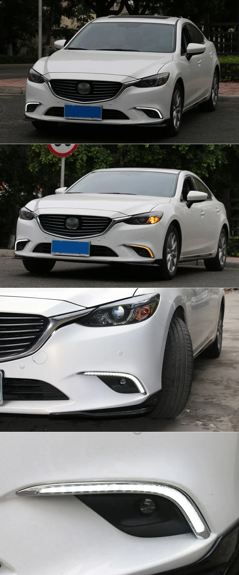 Для Mazda 6 дневной ходовой светильник светодиодный DRL противотуманный светильник дальнего света s желтый указатель поворота