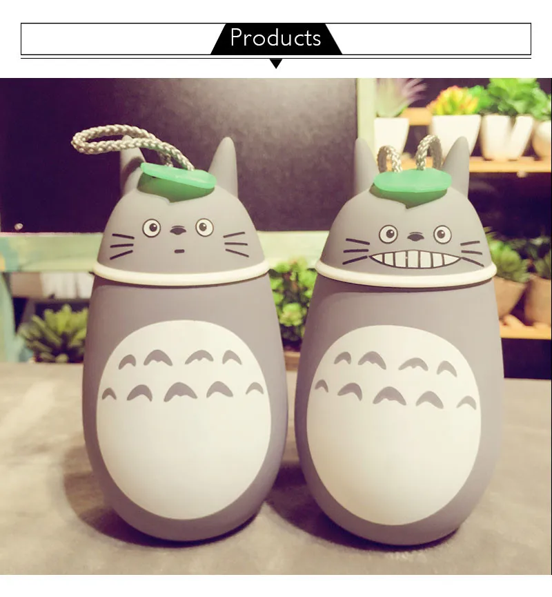 Милый Totoro изоляционная Бутылка Чашка детская офисная переносная анти-сломающаяся изоляционная чашка животные Дизайн Горячая бутылка воды