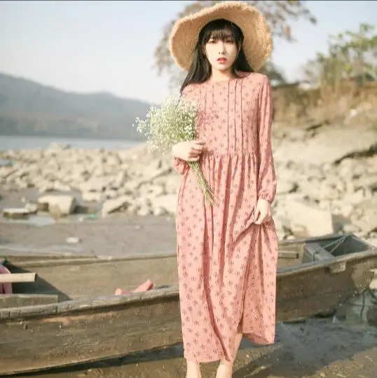 Милое Платье Мори для девушек 2019 Boho весенне летнее платье женщин розовые длинные