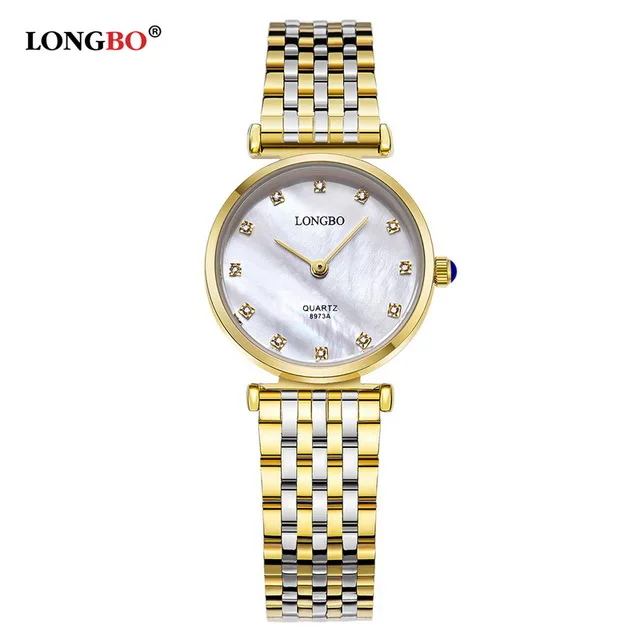 Gold White Women A LONGBO Luxuary брендовые классические пары часы бизнес стиль любителей для мужчин женщин кварцевые талисманы аналоговые наручные ч - Цвет: Gold White Women A