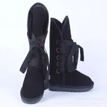 Mulheres Inverno Botas Altas Botas De Neve de Inverno Ankle Boots de Couro Genuíno das mulheres Sapatos de Pelúcia Quente Botas Femininas Plus Size 45