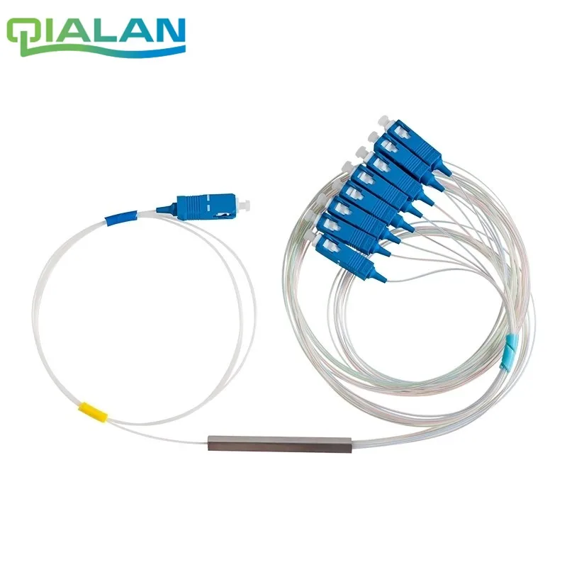 

10 pcs 1x8 PLC Fiber Splitter, Mini Module, 900um, SC/UPC Optical Coupler SC Singlemode simplex Steel Pipe plc optical splitter