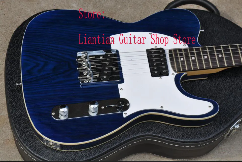 

Factory custom rosewood Fingerboard with Open pickup Blue color Tele electric Guitar with CASE -G