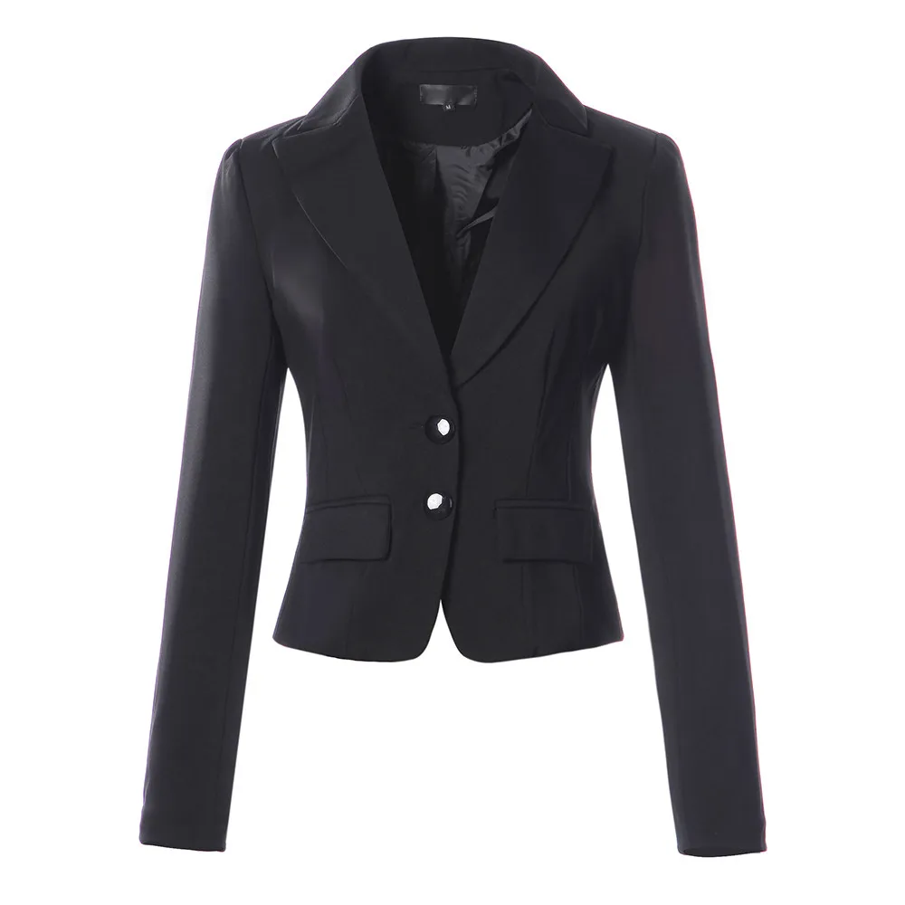 JAYCOSIN Женская куртка блейзеры женский сплошной цвет две кнопки карман Slim Fit