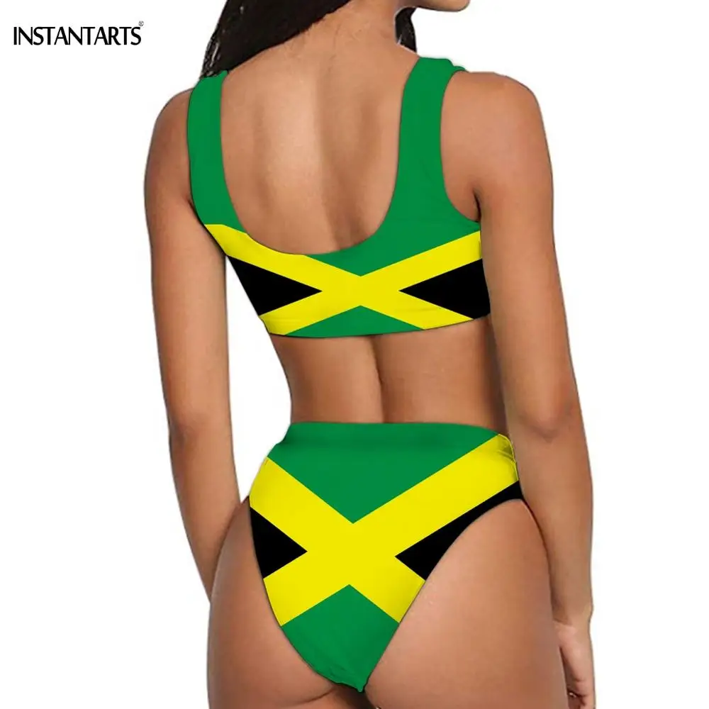 INSTANTARTS летний женский мужской парный купальный костюм с флажками Ямайки, Женский комплект бикини, мужские пляжные шорты, купальные костюмы для взрослых