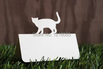 

white Cat Place Cards Set wedding party place table escort card