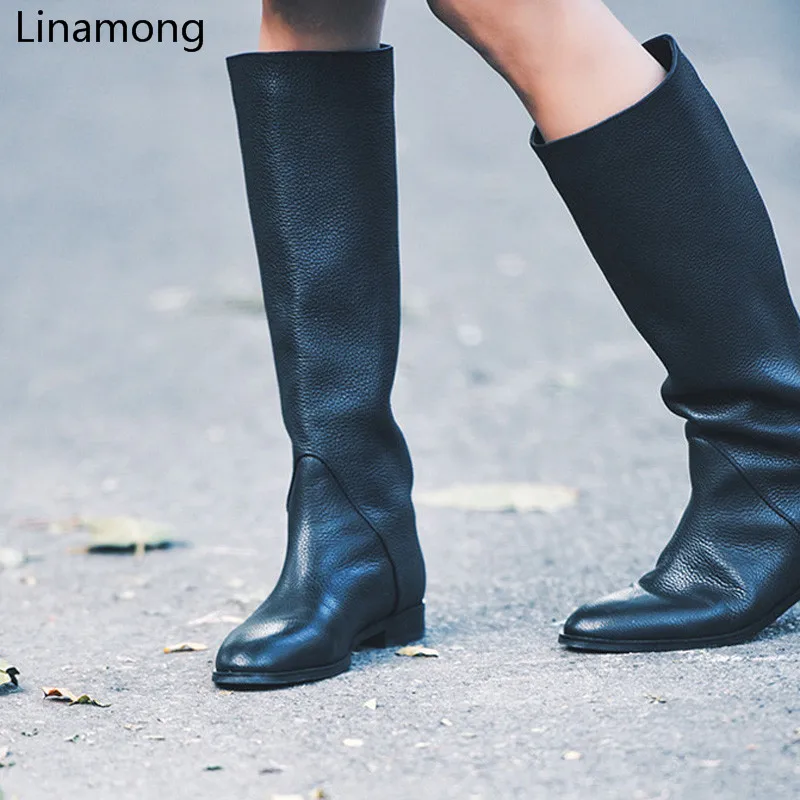 ladies long flat boots