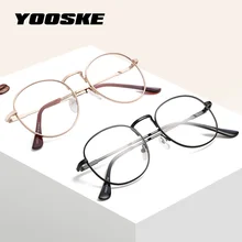 YOOSKE прозрачные оптические круглые очки, оправа для женщин и мужчин, ретро очки, оправы, прозрачные линзы, очки, черные, серебристые, Золотые очки