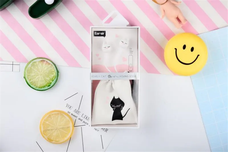 Chiclits Earphone Cute cartoon cat 3.5 mm stereo with mic In-ear headset for iPhone Xiaomi Girls Kids student for Mp3 Mp4 gifts (1)