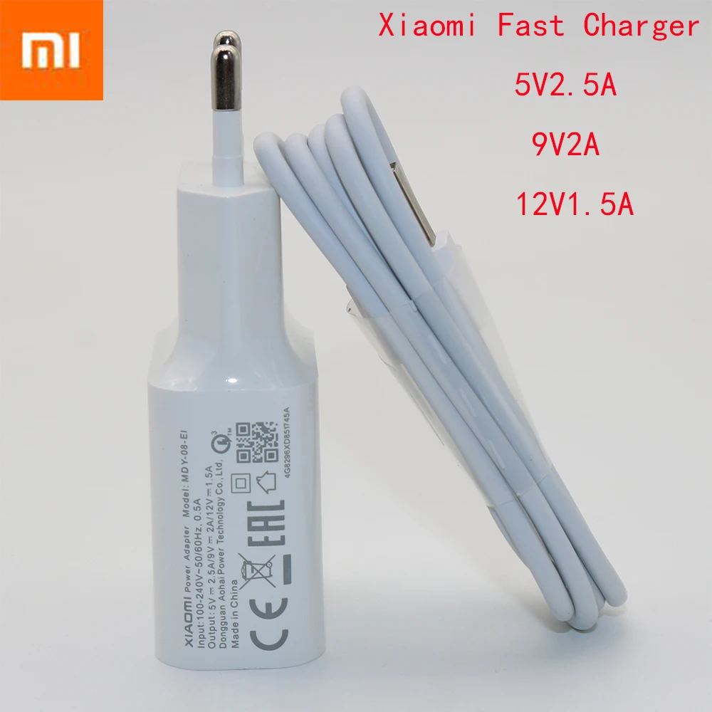 

Original XIAOMI EU Adapter QC3.0 Charger for Mi A1 A2 8 SE 6 6X 5 5C 5A 5S plus MAX 2 NOTE 2 3 5 MIX 2 2S Fast power wall Charge