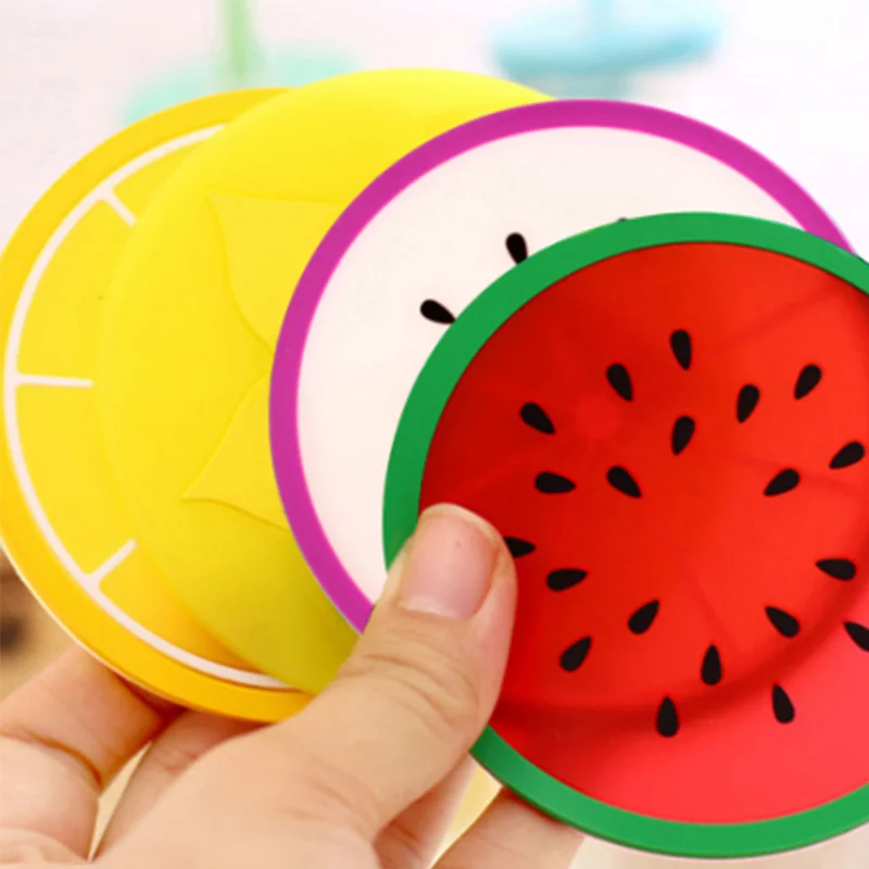 

Hot Coaster Fruit Shape Silicone Cup Pad Slip Insulation Pad Cup Mat Pad Hot Drink Holder