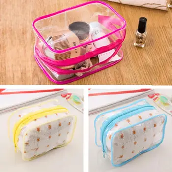 

Portable Transparent Cosmetic Bags PVC Zipper Solid Waterproof Makeup Bag Toiletries Travel Storage Ladies Swimming Bags #2