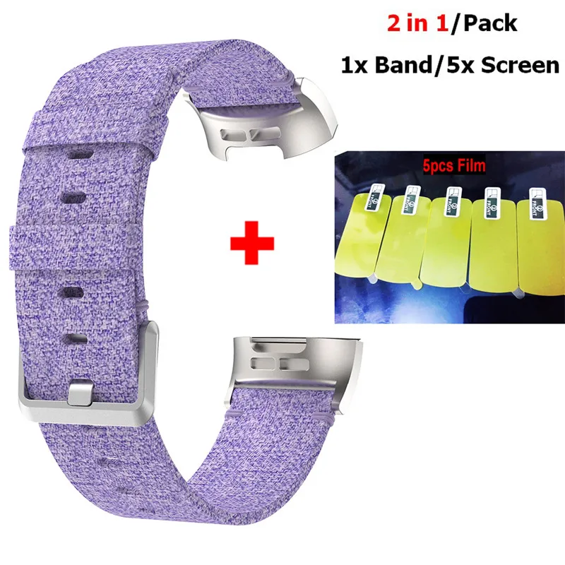 2 In1 ремешок для Fitbit заряд 3 Charge3 умный браслет нейлон часы ремешок+ Экран Защитная пленка для Fitbit Charge 3 ремешок