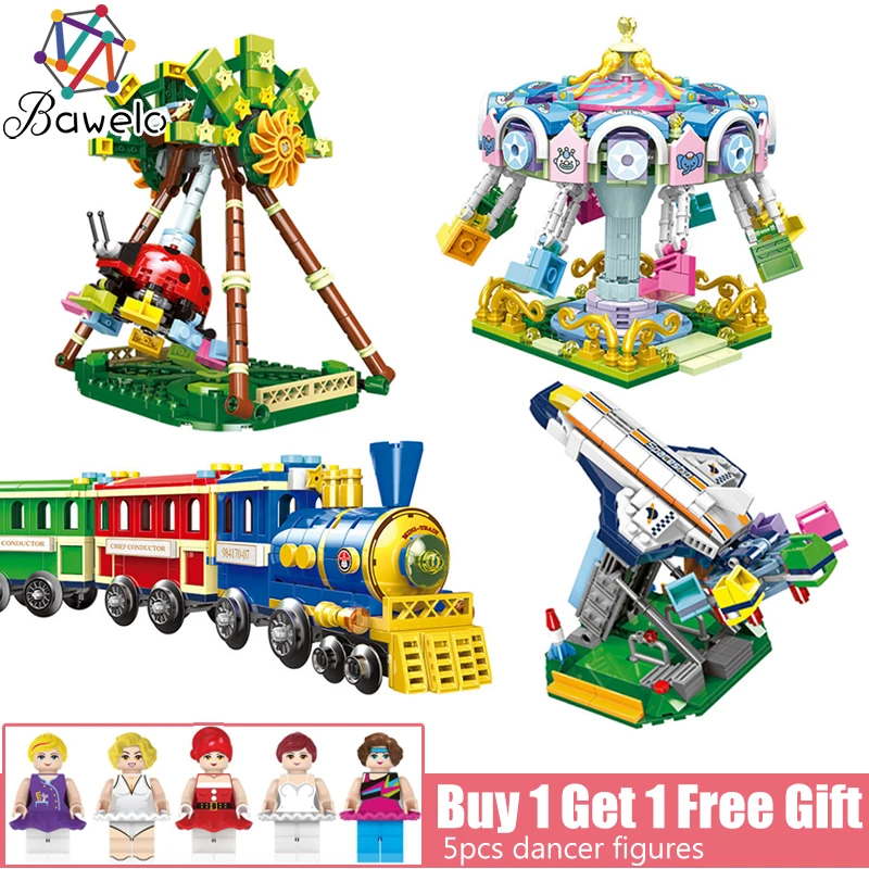 

Friends Series Legoingly Amusement Park Rotating buildings Model Blocks Bricks PlaygameToys For Children EducatiOon DIY Gifts