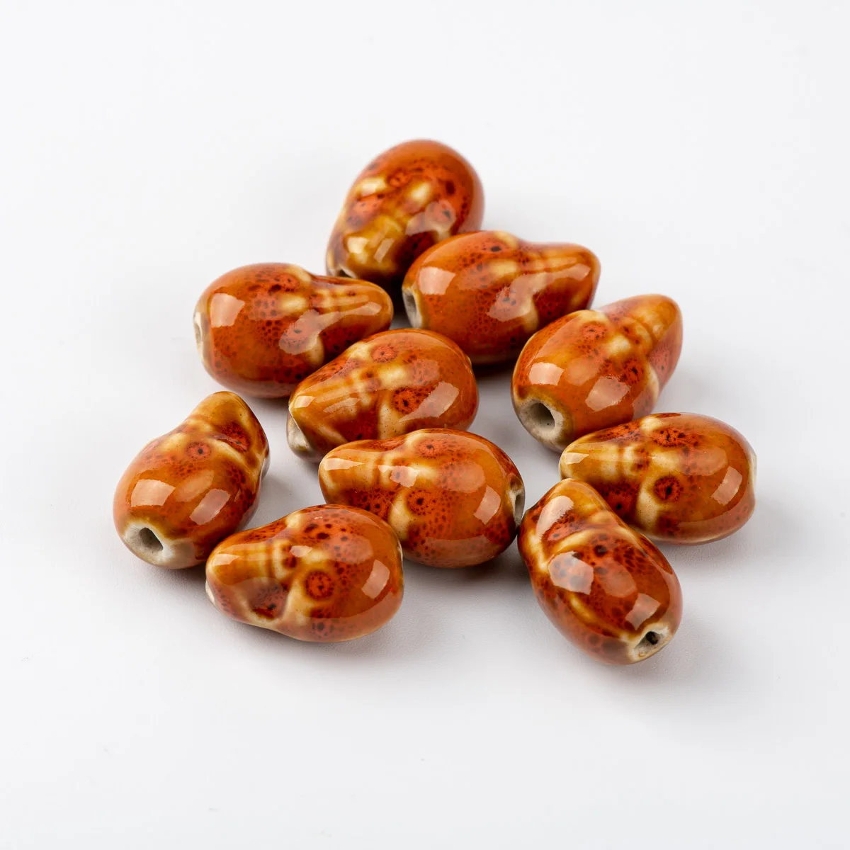 16 20pcs Skull Shape Diy Ceramic Beads Beading String Unique Ceramics