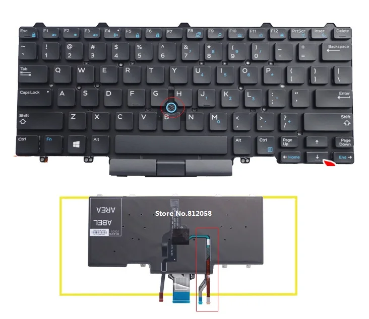 

SSEA Brand New US Keyboard for DELL Latitude E5450 E7450 Laptop Keyboard without frame laptop
