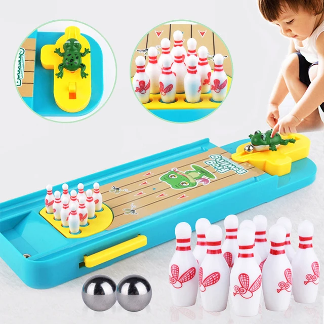 Cheap Mini Desktop Bowling Toy Set for Boys Children Interesting Indoor Cartoon Table Game Kit Developmental Sport for Kids