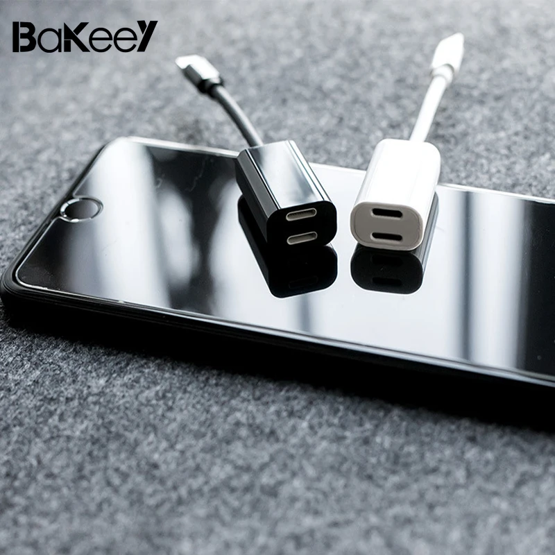 Beste Bakeey voor iPhone7plus 8 x Opladen Audio 2 in 1 Adapter Oplader Splitter Koptelefoon Jack Kabel Voor Bliksem Converter