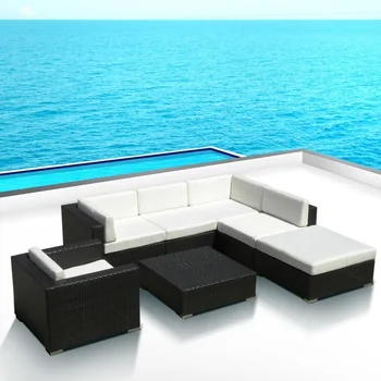 

Outdoor Sofa best sell All Weather 7 piece Wicker Couch lounge Set