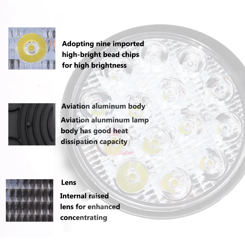 Niscarda светодиодный светильник 27 Вт 42 Вт 48 Вт автомобильный рабочий светильник точечный луч светодиодный светильник для мотоцикла Трактор Лодка внедорожный 4WD 4x4 грузовик внедорожник ATV