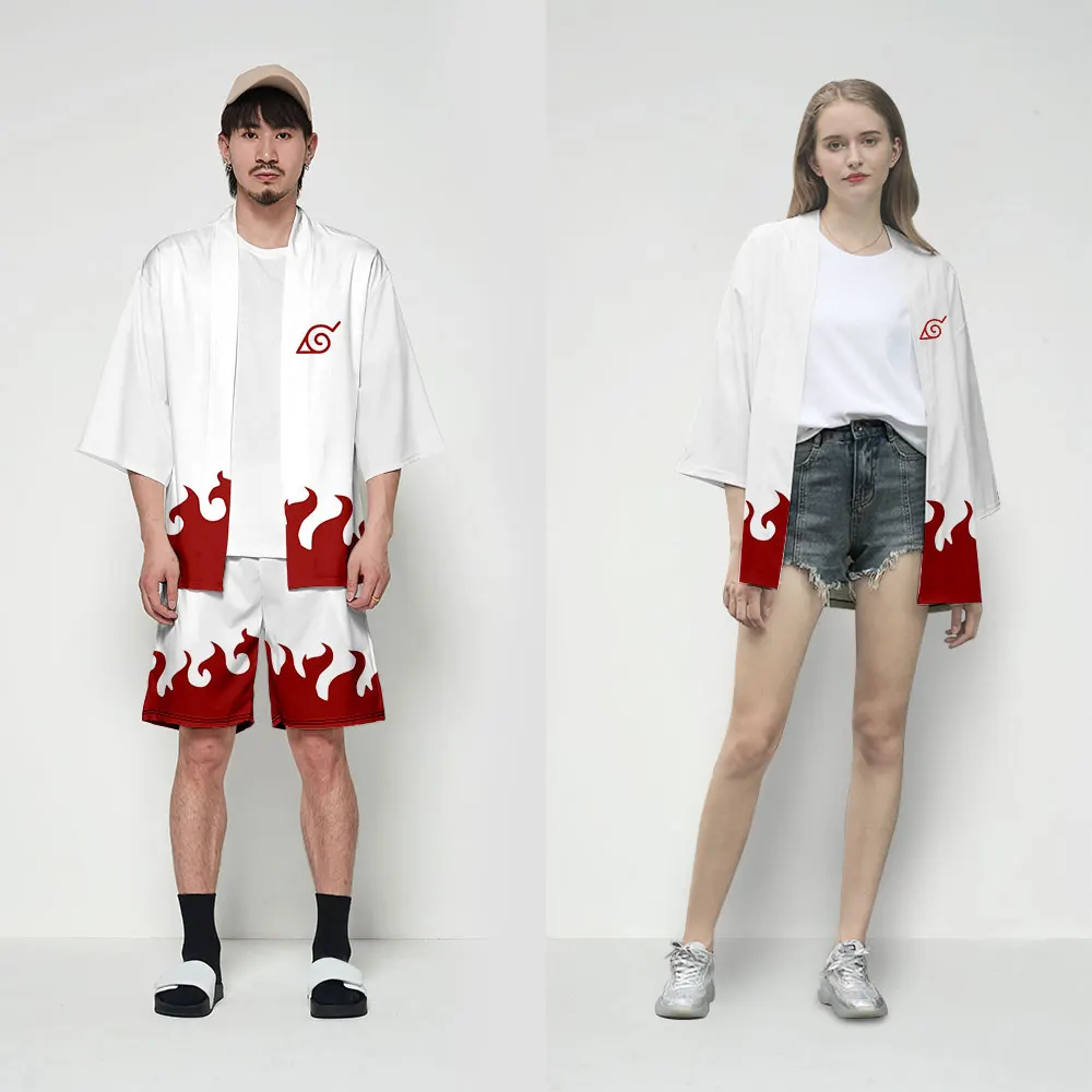 Наруто Аниме кимоно рубашка для мужчин/женщин японский Harajuku 3d мультфильм мужская шифоновая рубашка японское кимоно печать качественный кардиган